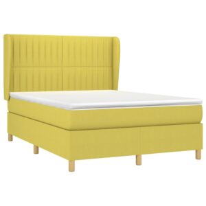 Κρεβάτι Boxspring με Στρώμα Πράσινο 140x200 εκ.Υφασμάτινο