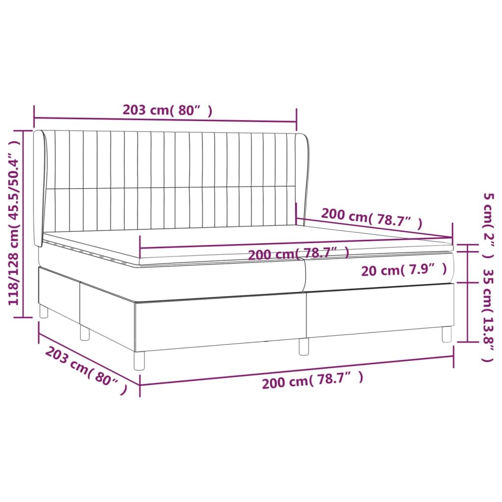 Κρεβάτι Boxspring με Στρώμα Μπλε 200x200 εκ. Υφασμάτινο