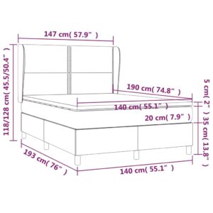 Κρεβάτι Boxspring με Στρώμα Κρεμ 140x190εκ. από Συνθετικό Δέρμα