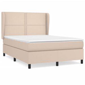 Κρεβάτι Boxspring με Στρώμα Καπουτσίνο 140x200εκ.από Συνθ.Δέρμα