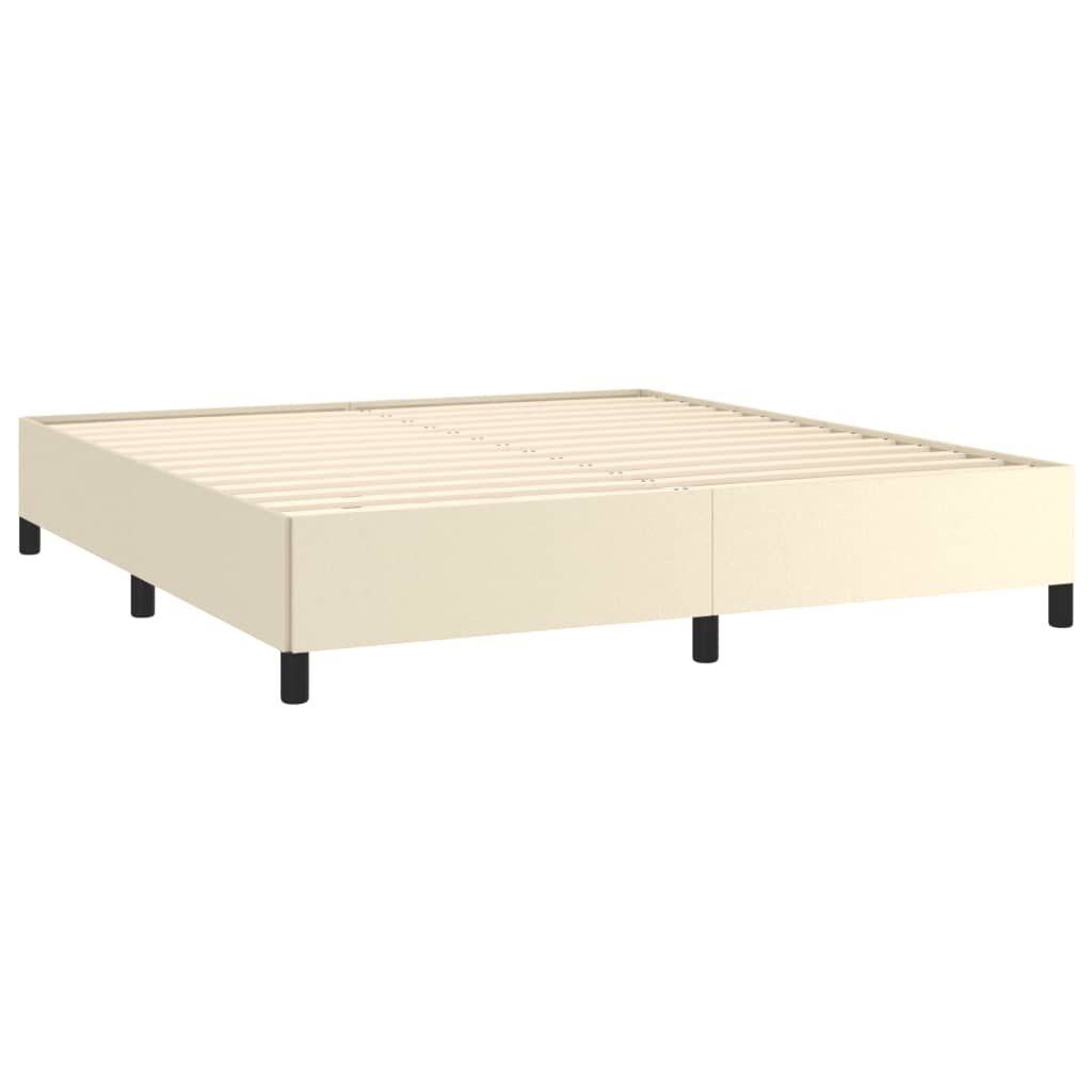 Κρεβάτι Boxspring με Στρώμα Κρεμ 180x200 εκ. Συνθετικό Δέρμα