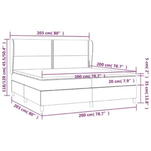 Κρεβάτι Boxspring με Στρώμα Καφέ 200x200 εκ. Συνθετικό Δέρμα