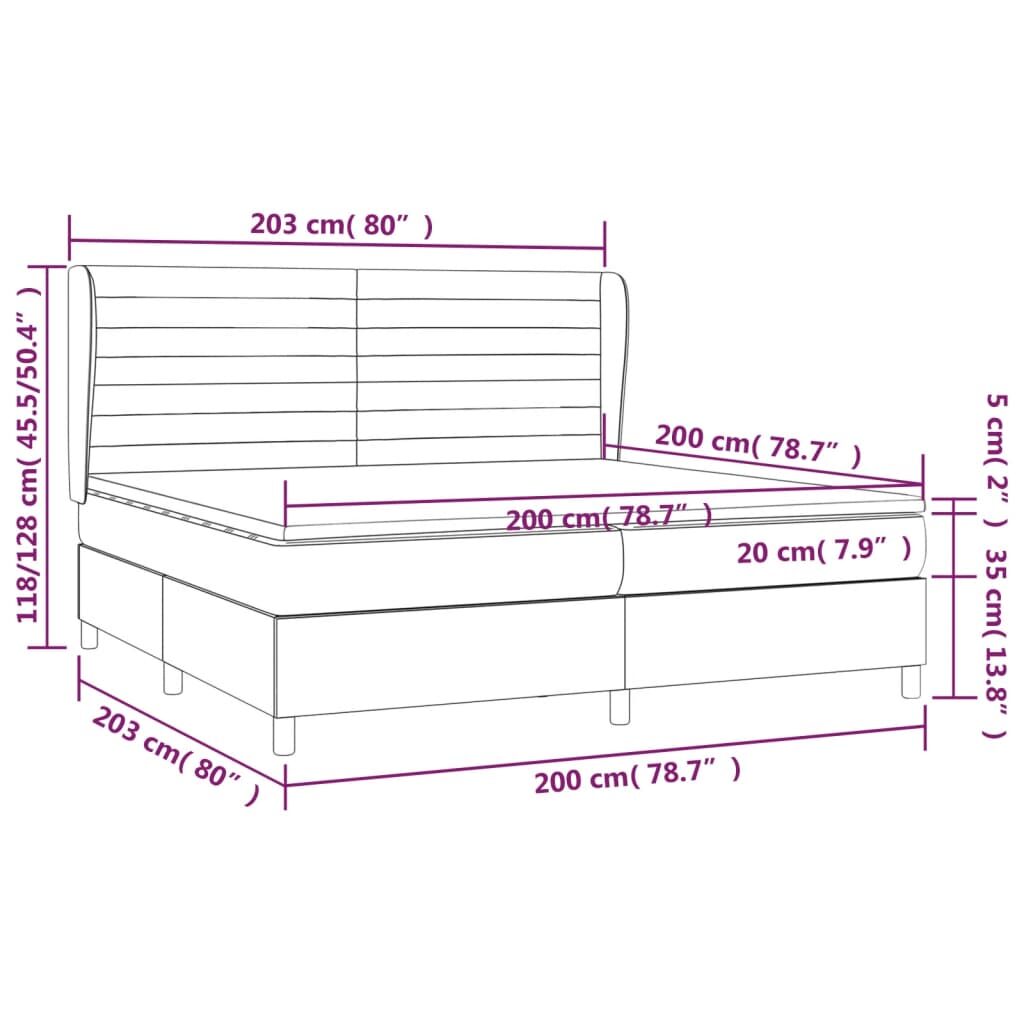 Κρεβάτι Boxspring με Στρώμα Ανοιχτό Γκρι 200x200 εκ. Βελούδινο