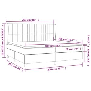 Κρεβάτι Boxspring με Στρώμα Σκούρο Μπλε 200x200 εκ. Βελούδινο