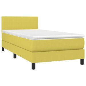 Κρεβάτι Boxspring με Στρώμα Πράσινο 80 x 200 εκ. Υφασμάτινο