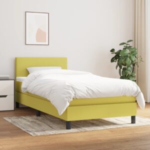 Κρεβάτι Boxspring με Στρώμα Πράσινο 80 x 200 εκ. Υφασμάτινο