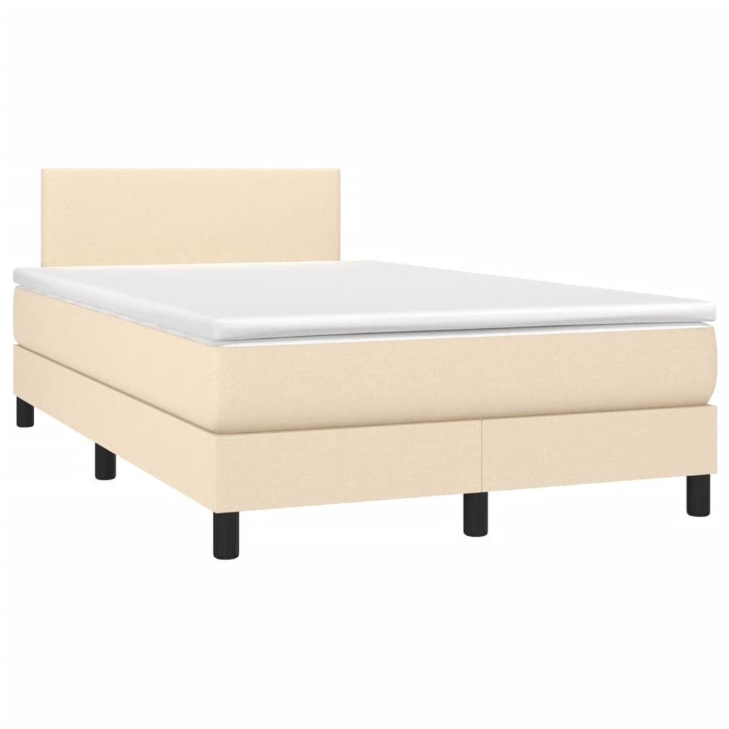 Κρεβάτι Boxspring με Στρώμα Κρεμ 120x200 εκ. Υφασμάτινο