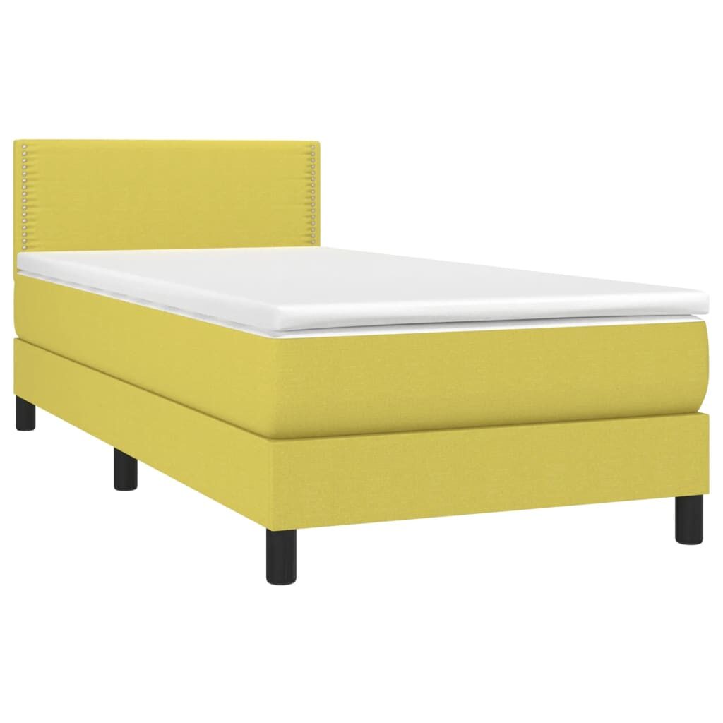 Κρεβάτι Boxspring με Στρώμα Πράσινο 80 x 200 εκ. Υφασμάτινο