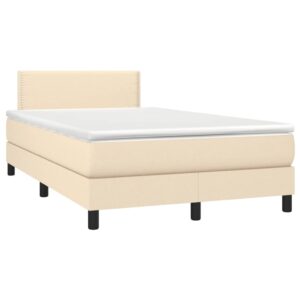 Κρεβάτι Boxspring με Στρώμα Κρεμ 120x200 εκ. Υφασμάτινο