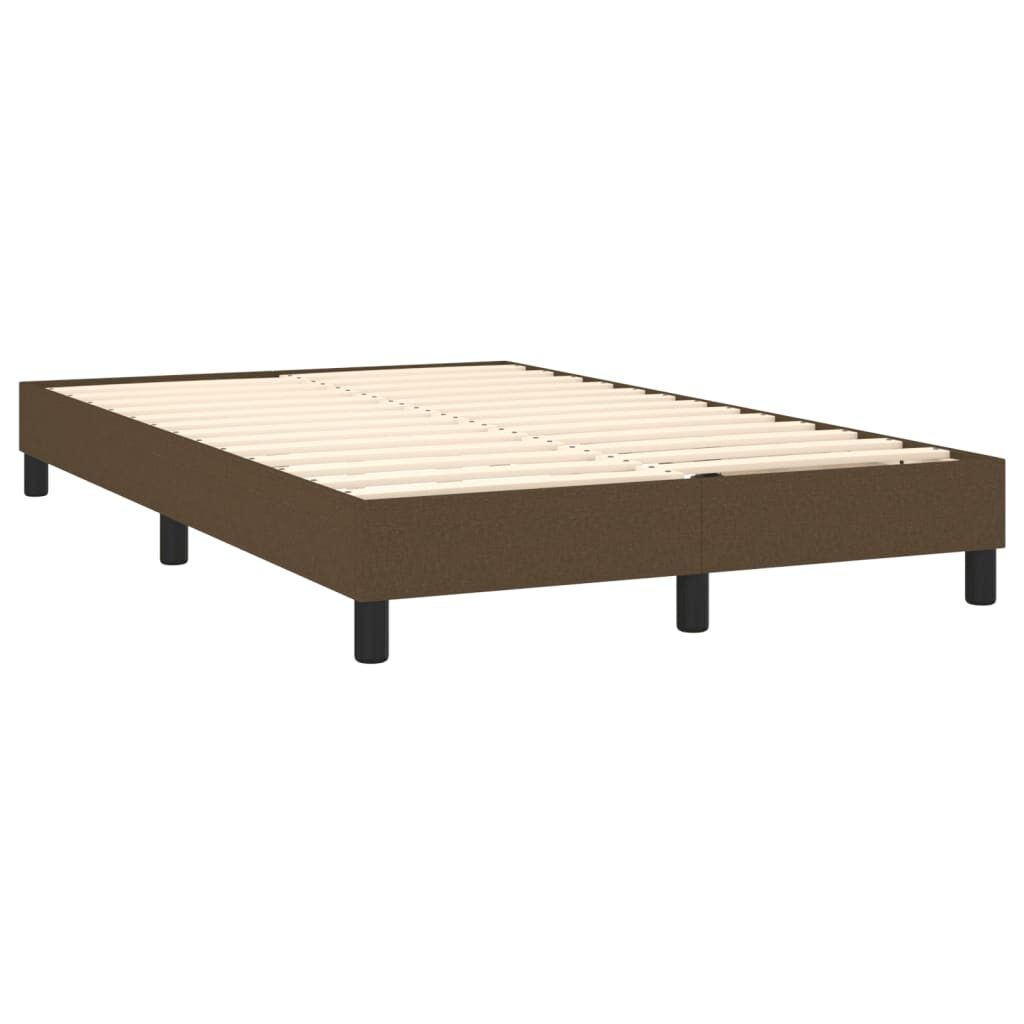 Κρεβάτι Boxspring με Στρώμα Σκούρο Καφέ 120x200 εκ. Υφασμάτινο