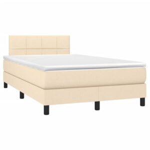 Κρεβάτι Boxspring με Στρώμα Κρεμ 120x200 εκ. Υφασμάτινο