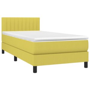 Κρεβάτι Boxspring με Στρώμα Πράσινο 80 x 200 εκ. Υφασμάτινο