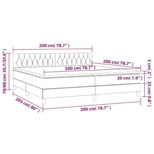 Κρεβάτι Boxspring με Στρώμα Πράσινο 200x200 εκ. Υφασμάτινο