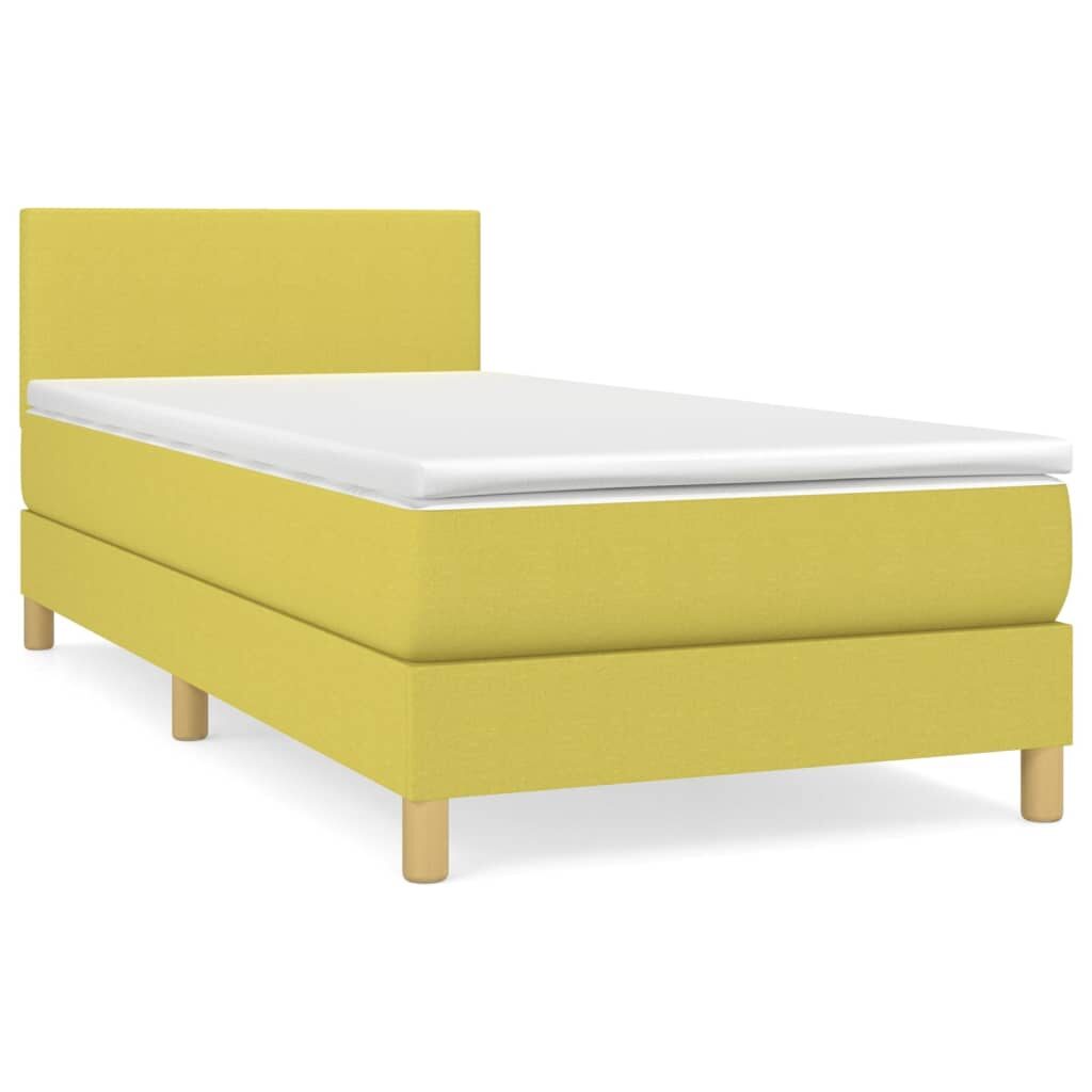 Κρεβάτι Boxspring με Στρώμα Πράσινο 80 x 200 εκ. Υφασμάτινο