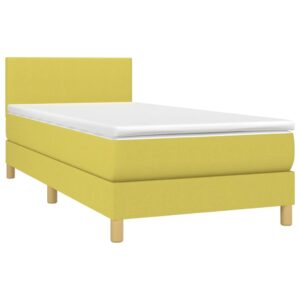 Κρεβάτι Boxspring με Στρώμα Πράσινο 80 x 200 εκ. Υφασμάτινο