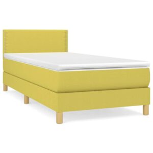 Κρεβάτι Boxspring με Στρώμα Πράσινο 80 x 200 εκ. Υφασμάτινο