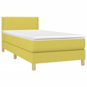 Κρεβάτι Boxspring με Στρώμα Πράσινο 80 x 200 εκ. Υφασμάτινο