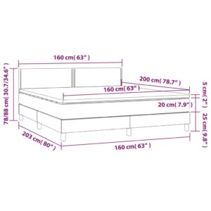 Κρεβάτι Boxspring με Στρώμα Πράσινο 160x200 εκ.Υφασμάτινο