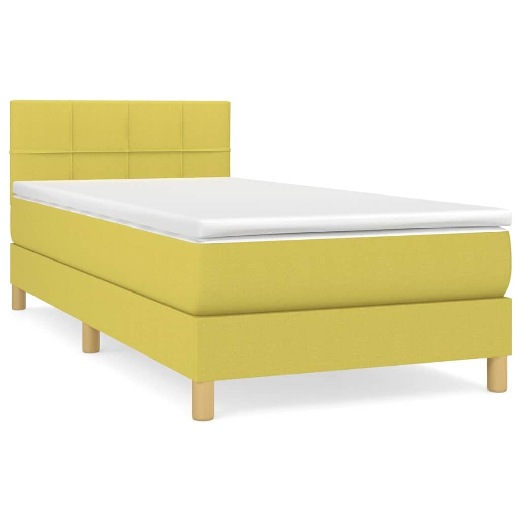 Κρεβάτι Boxspring με Στρώμα Πράσινο 80 x 200 εκ. Υφασμάτινο