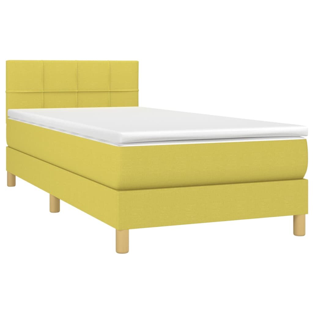 Κρεβάτι Boxspring με Στρώμα Πράσινο 80 x 200 εκ. Υφασμάτινο