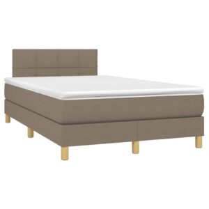 Κρεβάτι Boxspring με Στρώμα Taupe 120x200 εκ. Υφασμάτινο