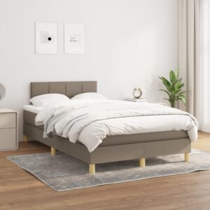 Κρεβάτι Boxspring με Στρώμα Taupe 120x200 εκ. Υφασμάτινο