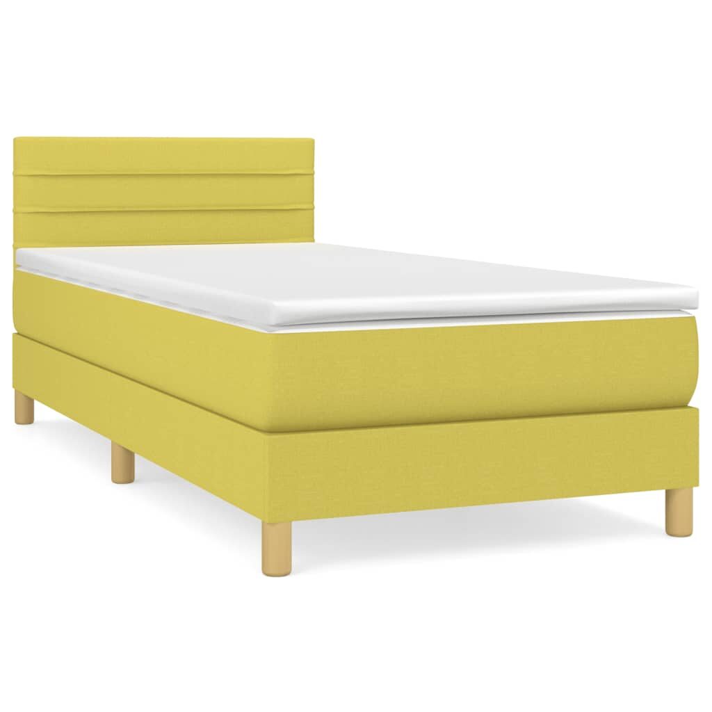 Κρεβάτι Boxspring με Στρώμα Πράσινο 80 x 200 εκ. Υφασμάτινο