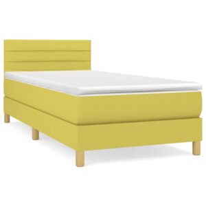 Κρεβάτι Boxspring με Στρώμα Πράσινο 80 x 200 εκ. Υφασμάτινο