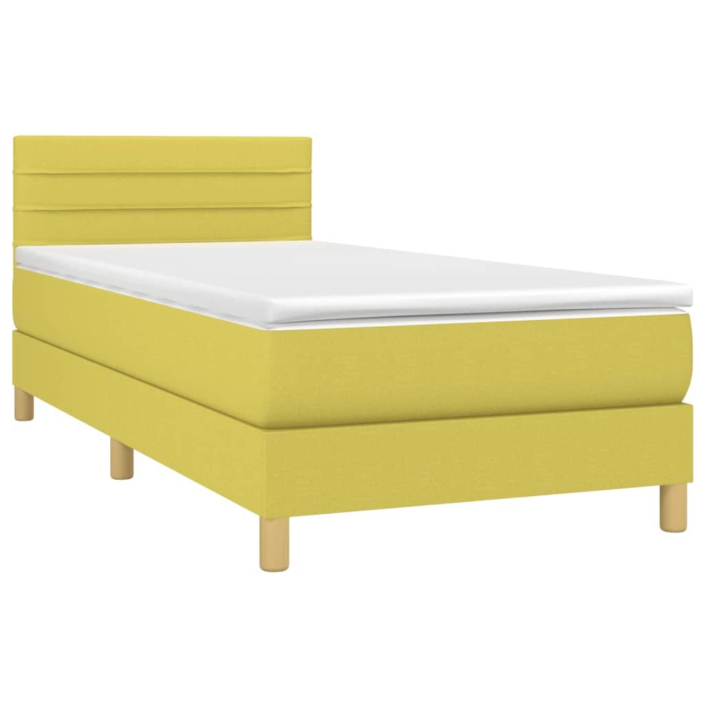 Κρεβάτι Boxspring με Στρώμα Πράσινο 80 x 200 εκ. Υφασμάτινο