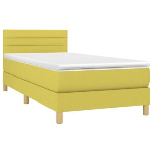 Κρεβάτι Boxspring με Στρώμα Πράσινο 80 x 200 εκ. Υφασμάτινο