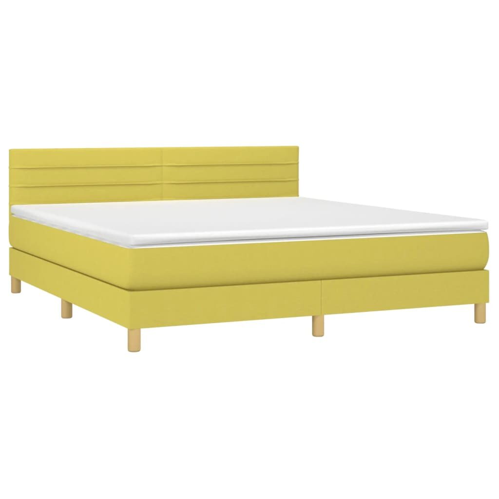 Κρεβάτι Boxspring με Στρώμα Πράσινο 160x200 εκ.Υφασμάτινο