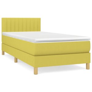 Κρεβάτι Boxspring με Στρώμα Πράσινο 80 x 200 εκ. Υφασμάτινο