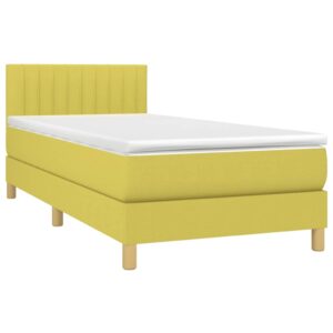 Κρεβάτι Boxspring με Στρώμα Πράσινο 80 x 200 εκ. Υφασμάτινο