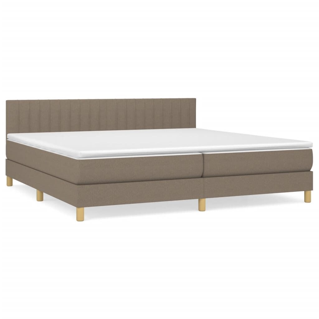 Κρεβάτι Boxspring με Στρώμα Taupe 200x200 εκ. Υφασμάτινο