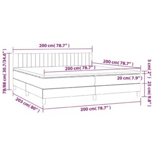 Κρεβάτι Boxspring με Στρώμα Πράσινο 200x200 εκ. Υφασμάτινο