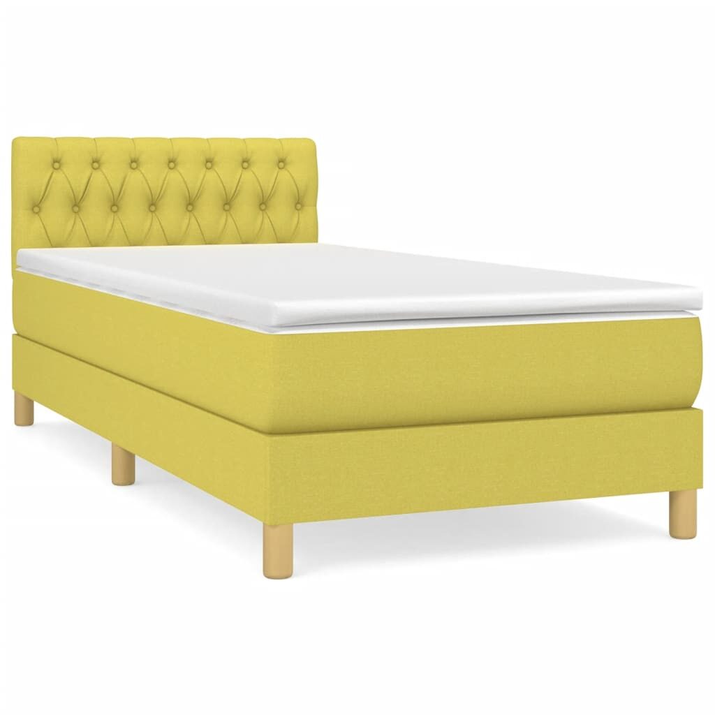 Κρεβάτι Boxspring με Στρώμα Πράσινο 80 x 200 εκ. Υφασμάτινο