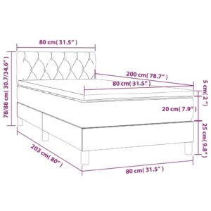 Κρεβάτι Boxspring με Στρώμα Πράσινο 80 x 200 εκ. Υφασμάτινο