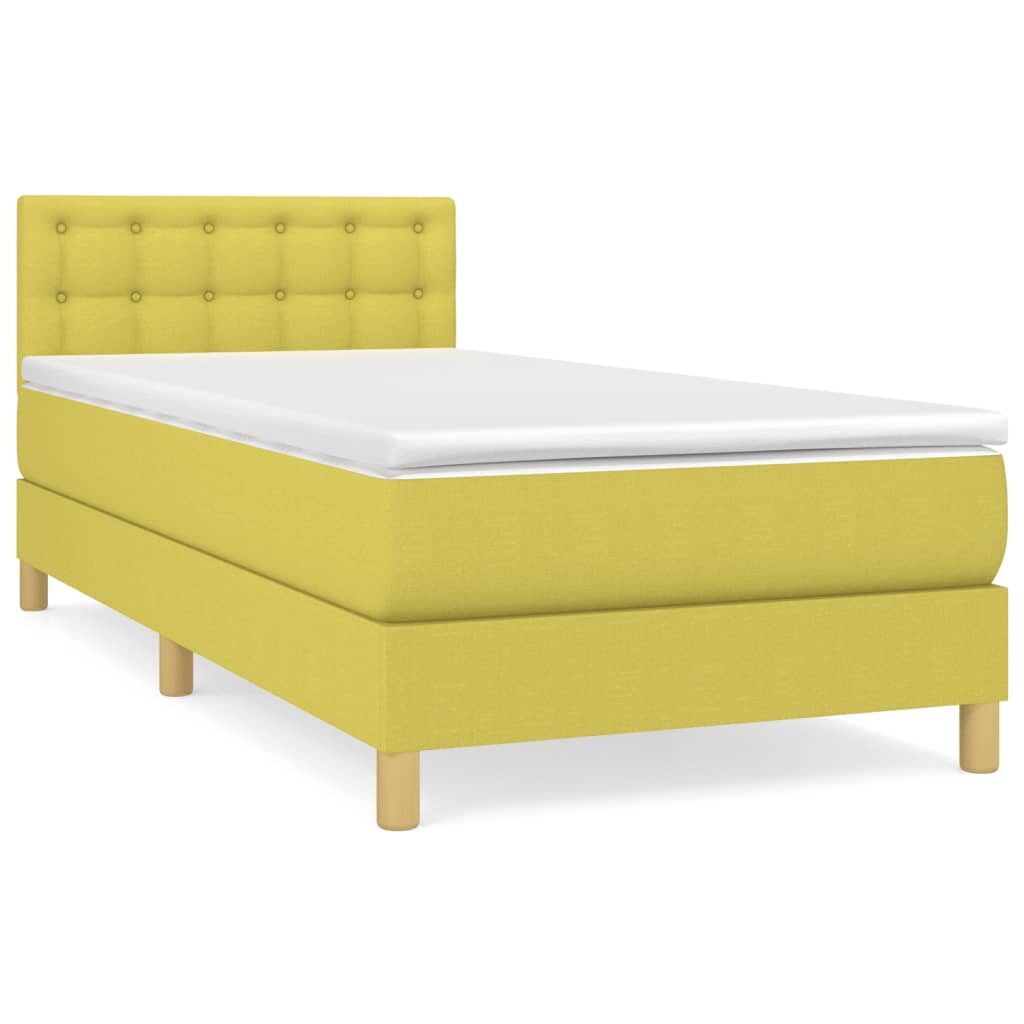 Κρεβάτι Boxspring με Στρώμα Πράσινο 80 x 200 εκ. Υφασμάτινο