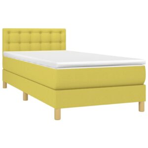 Κρεβάτι Boxspring με Στρώμα Πράσινο 80 x 200 εκ. Υφασμάτινο