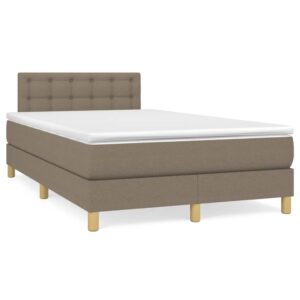 Κρεβάτι Boxspring με Στρώμα Taupe 120x200 εκ. Υφασμάτινο