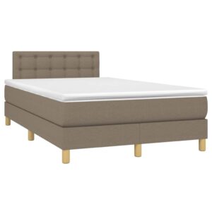 Κρεβάτι Boxspring με Στρώμα Taupe 120x200 εκ. Υφασμάτινο