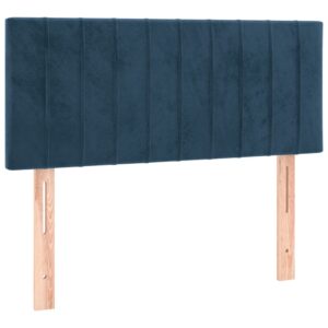 Κρεβάτι Boxspring με Στρώμα Σκούρο Μπλε 80 x 200 εκ. Βελούδινο