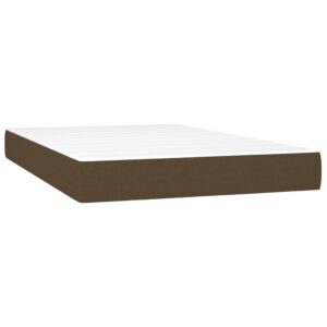 Κρεβάτι Boxspring με Στρώμα Σκούρο Καφέ 120x200 εκ. Υφασμάτινο