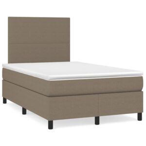 Κρεβάτι Boxspring με Στρώμα Taupe 120x200 εκ. Υφασμάτινο