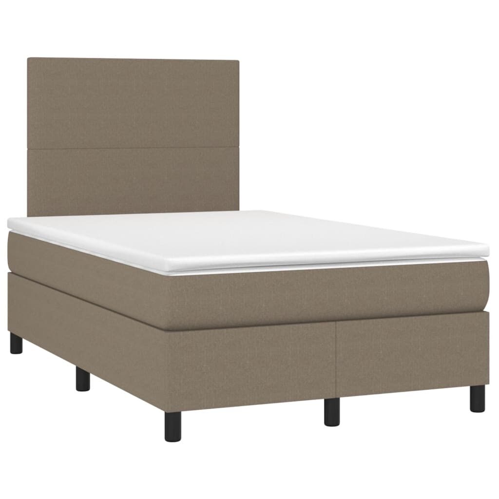 Κρεβάτι Boxspring με Στρώμα Taupe 120x200 εκ. Υφασμάτινο