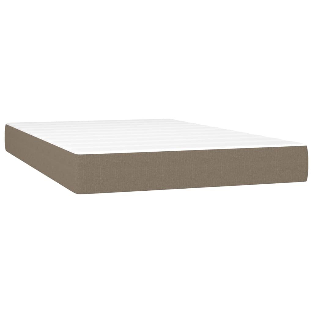 Κρεβάτι Boxspring με Στρώμα Taupe 120x200 εκ. Υφασμάτινο