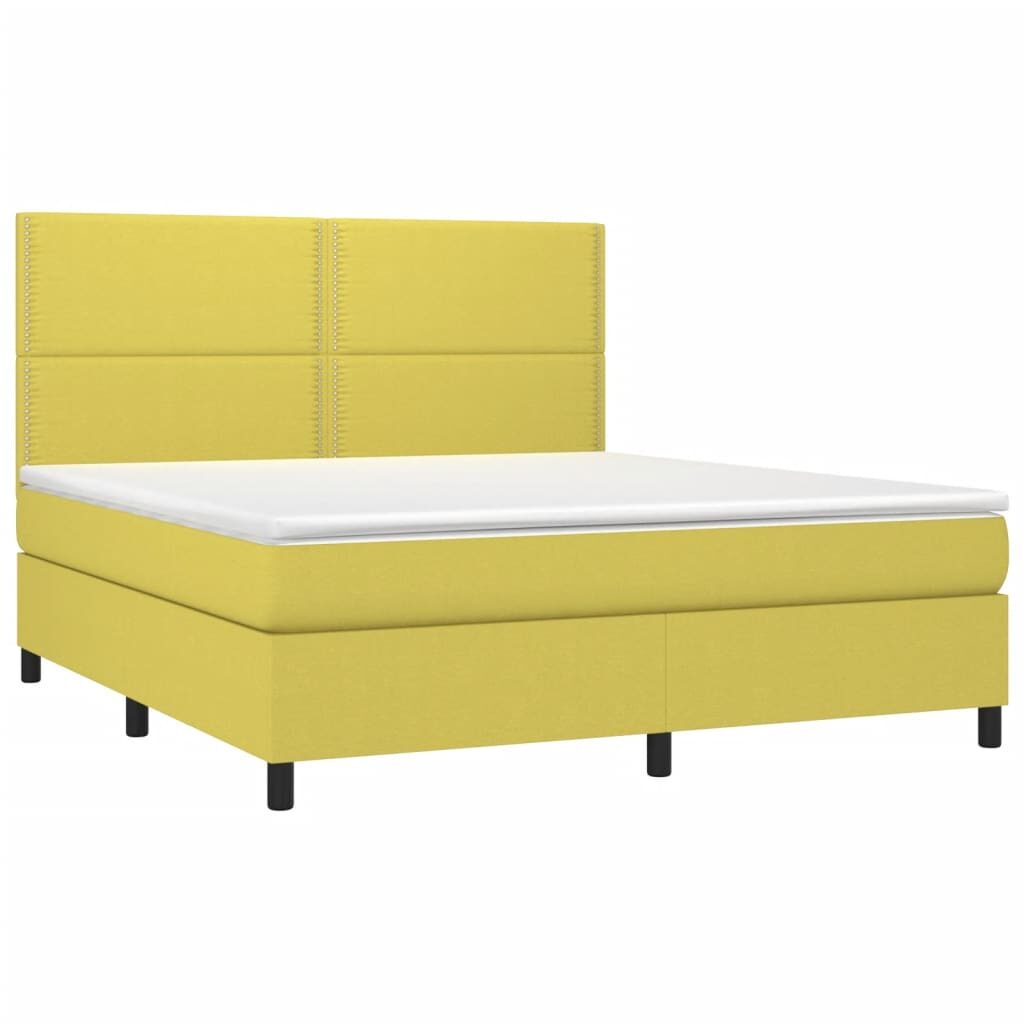 Κρεβάτι Boxspring με Στρώμα Πράσινο 160x200 εκ.Υφασμάτινο