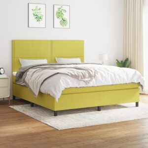 Κρεβάτι Boxspring με Στρώμα Πράσινο 160x200 εκ.Υφασμάτινο