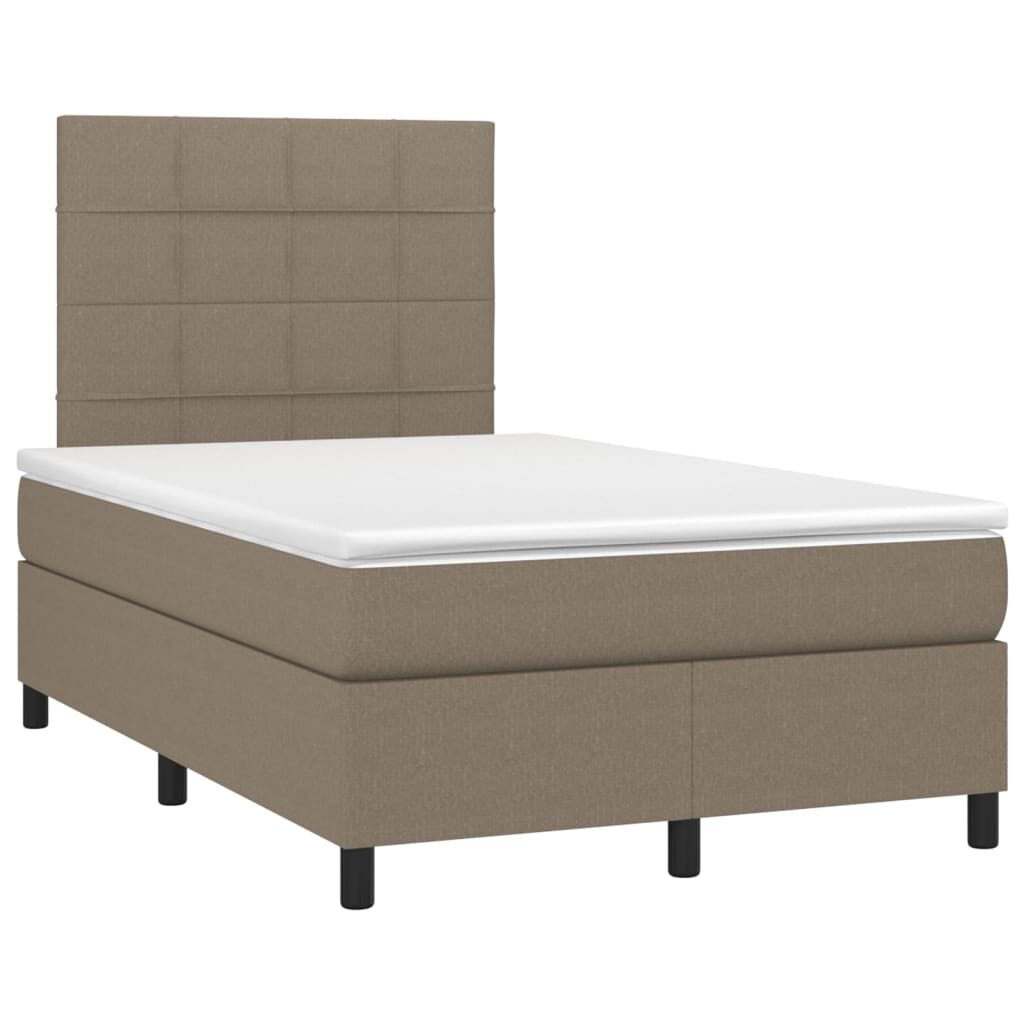 Κρεβάτι Boxspring με Στρώμα Taupe 120x200 εκ. Υφασμάτινο