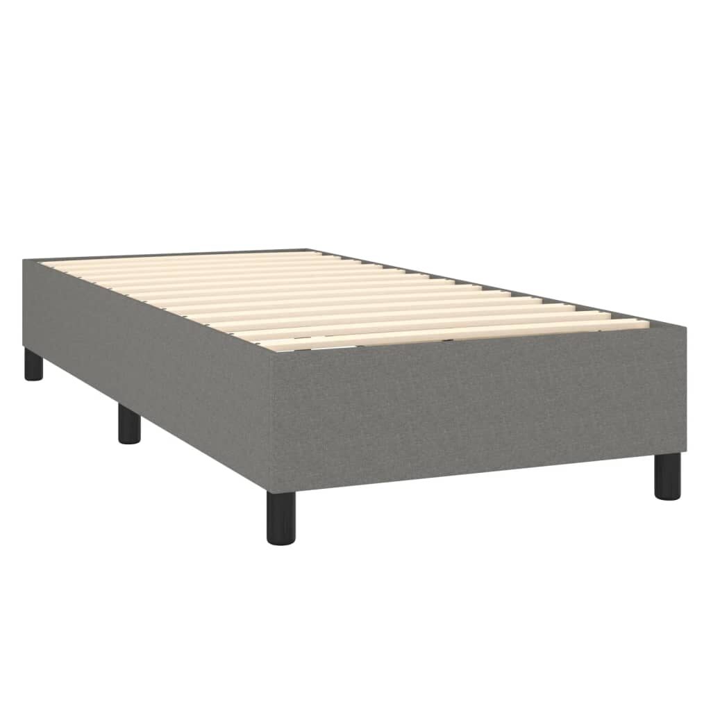 Κρεβάτι Boxspring με Στρώμα Σκούρο Γκρι 80x200 εκ. Υφασμάτινο